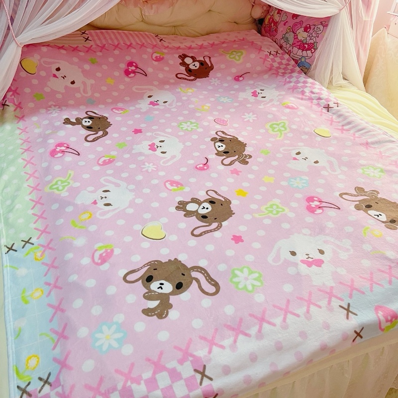 Home Cinema Chairs - Cute Sugarbunnies Coral Plush Blanket Office