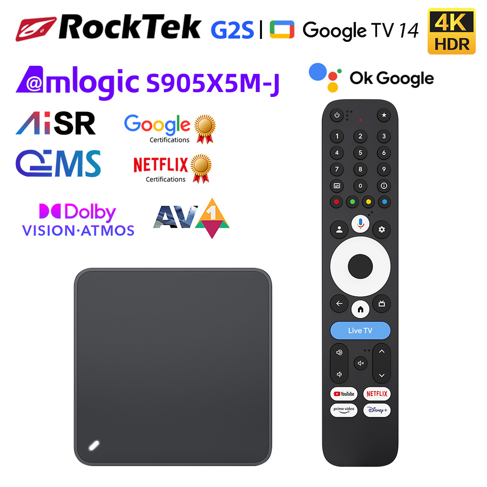 RockTek G2S UHD Google TV Box  - đánh giá và giá Home Cinema Google