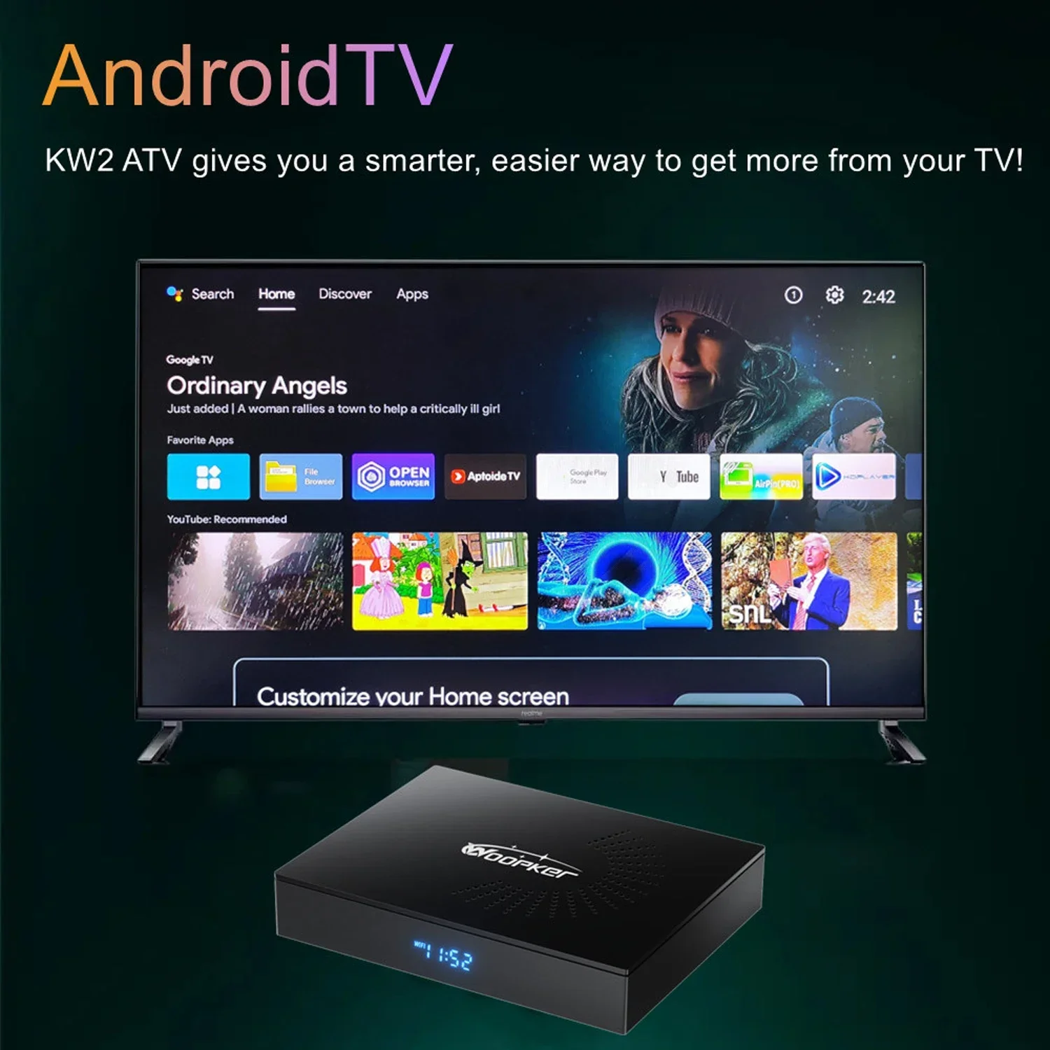 Woopker KW2 Android 14 TV Box  - đánh giá và giá Home Cinema Google