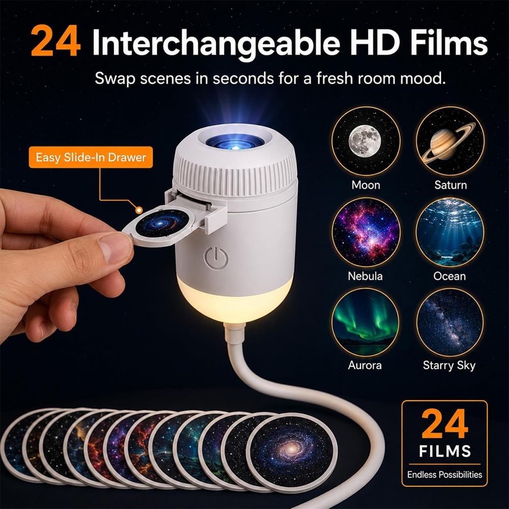 24 Slides Rotatable Galaxy Sta - đánh giá và giá Home Cinema Led Projector