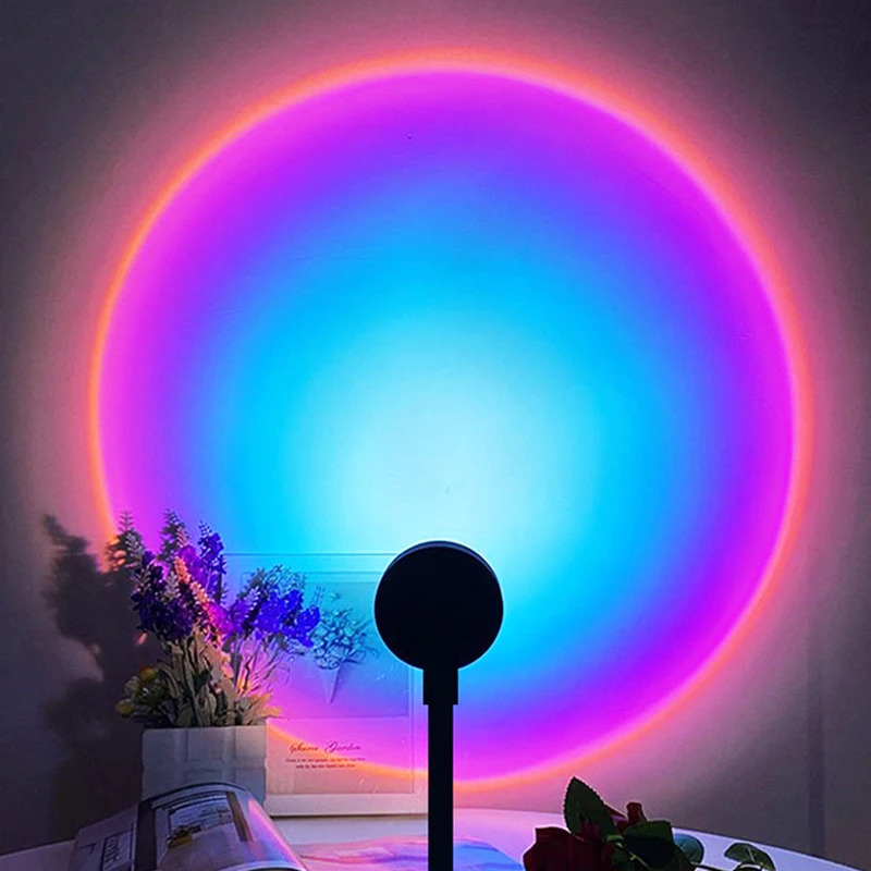 1-4pcs Sunset Lamp LED Rainbow - đánh giá và giá Home Cinema Led Projector