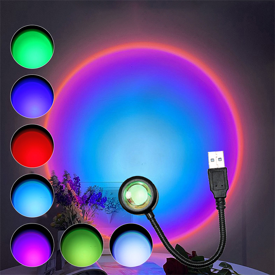 USB LED Sunset Lamp Projector  - đánh giá và giá Home Cinema Led Projector
