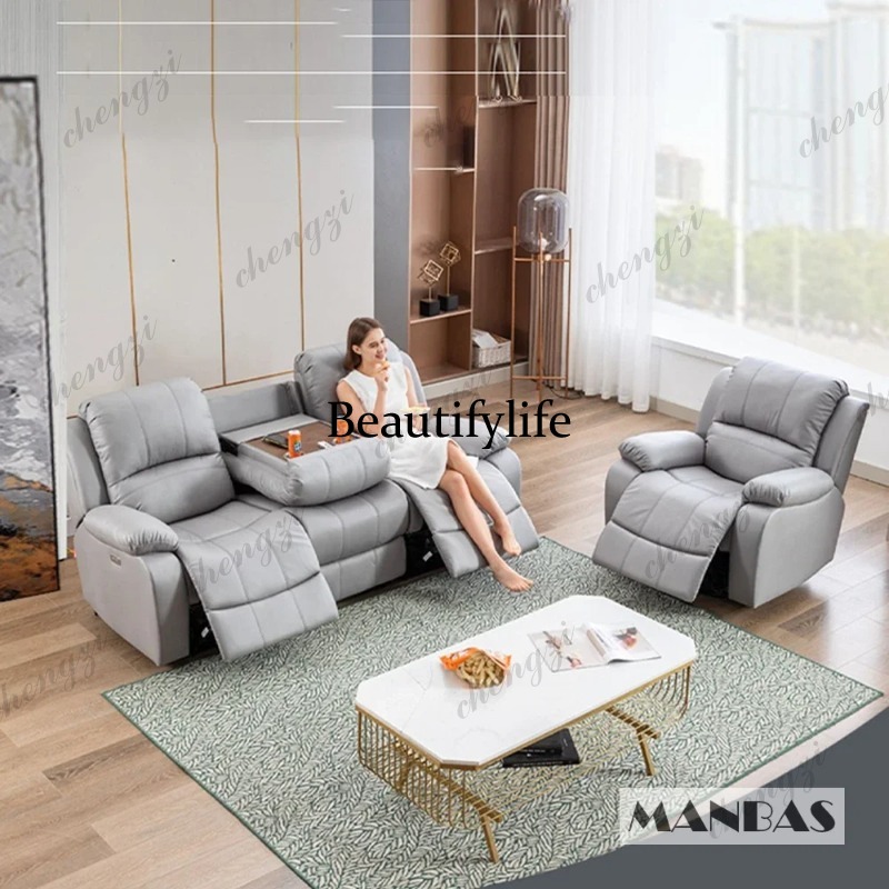 Genuine Leather Manual Electri - đánh giá và giá Home Cinema Couch