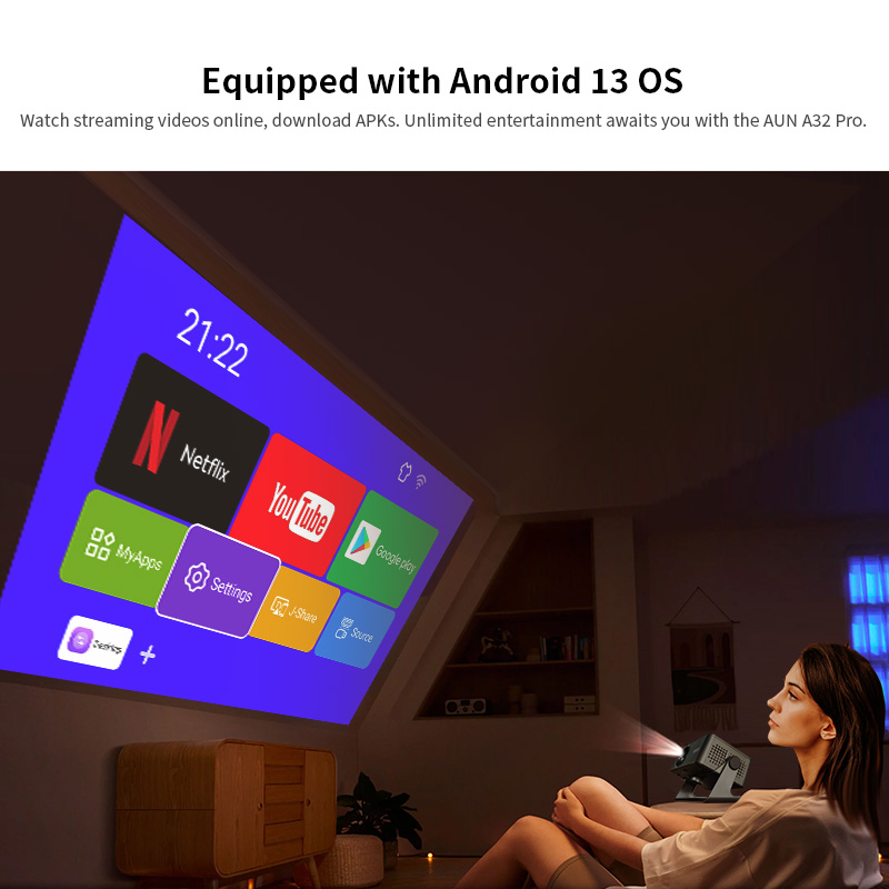 AUN A32 Pro Android 13 Project - đánh giá và giá Home Cinema Hdmi
