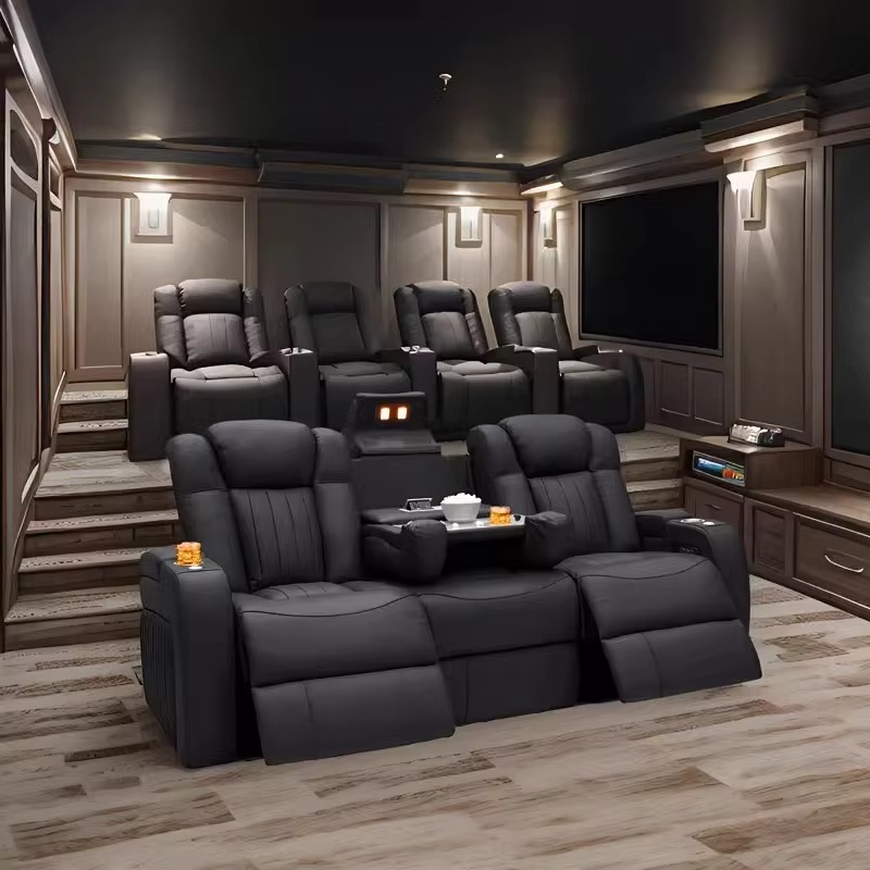 Leather Recliner Sofa Sets Pow - đánh giá và giá Home Cinema Chairs