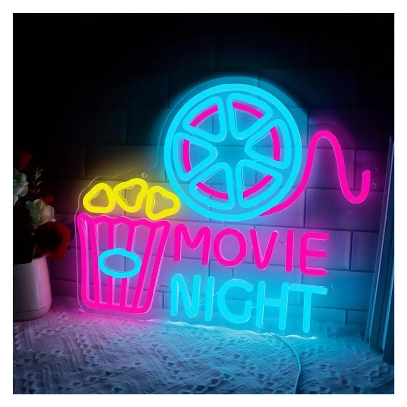 Movie Night Neon Sign Popcorn  - đánh giá và giá Home Cinema Today